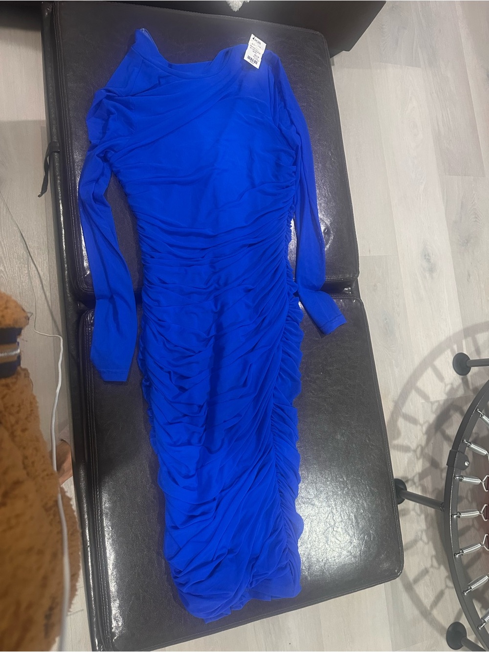 AKIRA Cobalt Blue Long-Sleeve Ruched Bodycon Dress